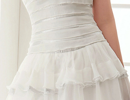 a-line senza spalline livelli pavimento-lunghezza abito da sposa di chiffon