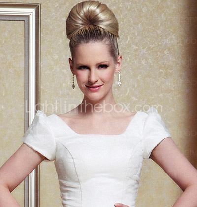 Ball Gown Scoop Organza Satin Floor-length Wedding Dress 