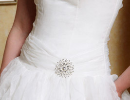 Ball Gown Scoop Organza Satin Floor-length Wedding Dress 