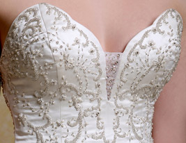 Ball Gown Strapless Chapel Train Wedding Dress 