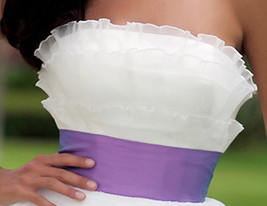 Sheath/Column Scalloped-Edge Neckline Floor-length Organza Wedding Dress 