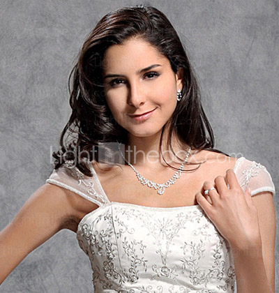 A-line/ Princess Off-the-shoulder Court Train Satin Organza Embroidery Wedding Dress