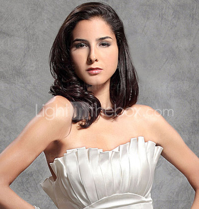 Trumpet/ Mermaid Sweetheart Sweep/ Brush Train Satin Organza Wedding Dress