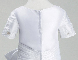 A-line Princess Jewel Floor-length Taffeta Flower Girl Dress