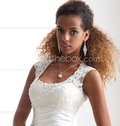 Sheath/ Column Scoop Court Train Elastic Silk-like Satin Wedding Dress