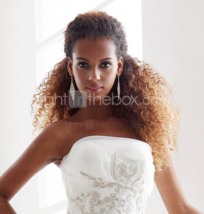 A-line Strapless Chapel Train Organza Wedding Dress A-line Strapless Chapel Train Organza Wedding Dress