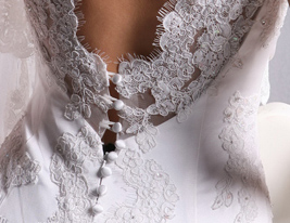 Trumpet/ Mermaid Square Court Train Satin Lace Wedding Dress Trumpet/ Mermaid Square Court Train Satin Lace Wedding Dress