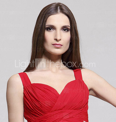 Sheath/Column Straps Sleeveless Floor-length Chiffon Evening Dress 