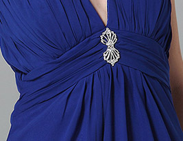 A-line Halter V-neck Knee-length Chiffon Bridesmaid Dress 