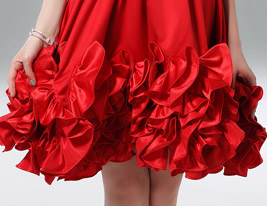 A-line V-neck Knee-length Satin Cocktail Dress