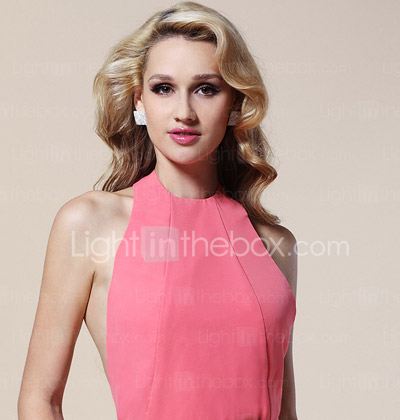Chiffon Sheath/Column Halter Floor-length Evening Dress inspired by Claire Danes at Golden Globe Award Chiffon Sheath/Column Halter Floor-length Evening Dress inspired by Claire Danes at Golden Globe Award