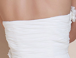 A-line Strapless Knee-length Chiffon Cocktail Dress With Flowers