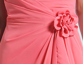 A-line Straps Knee-length Chiffon Bridesmaid Dress