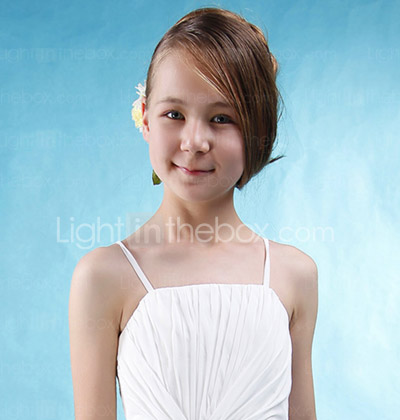 A-line Spaghetti Straps Floor-length Beaded Chiffon Junior Bridesmaid Dress A-line Spaghetti Straps Floor-length Beaded Chiffon Junior Bridesmaid Dress