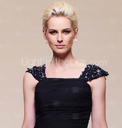 A-line Off-the-shoulder Floor-length Chiffon Evening Dress
