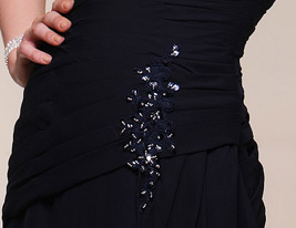 A-line Off-the-shoulder Floor-length Chiffon Evening Dress