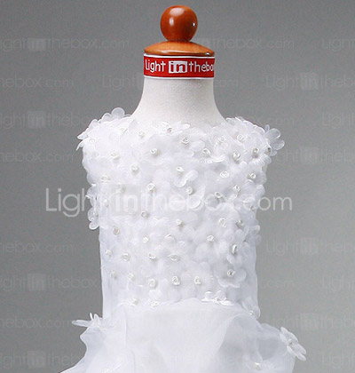 A-line Jewel Court Train Organza Over Satin Flower Girl Dress A-line Jewel Court Train Organza Over Satin Flower Girl Dress