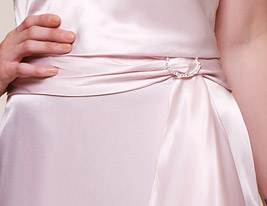 A-line Strapless Floor-length Charmeuse Bridesmaid/ Evening Dress