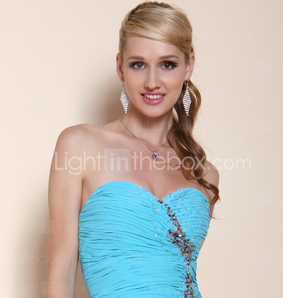 JODENE - Vestido de Coquetel em Chifon e Cetim Elástico