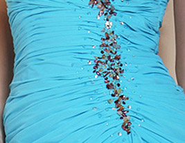 JODENE - Vestido de Coquetel em Chifon e Cetim Elástico