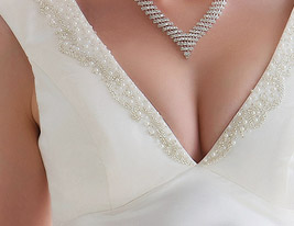 Sheath/Column Deep V-neck Floor-length Elastic Woven Satin Wedding Dress Sheath/Column Deep V-neck Floor-length Elastic Woven Satin Wedding Dress