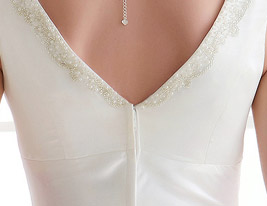 Sheath/Column Deep V-neck Floor-length Elastic Woven Satin Wedding Dress Sheath/Column Deep V-neck Floor-length Elastic Woven Satin Wedding Dress
