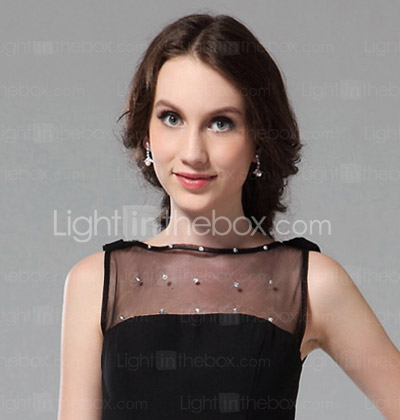 A-line Bateau Knee-length Chiffon Cocktail Dress
