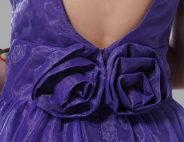 A-line Bateau Knee-length Organza Bridesmaid Dress