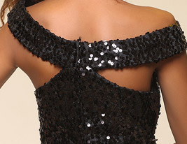 Sheath/ Column Scoop Short/ Mini Sequined Cocktail Dress