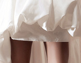 A-line Strapless Asymmetrical Satin Wedding Dress