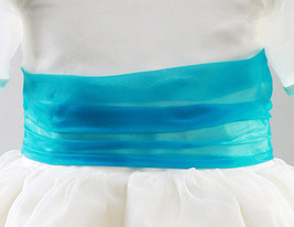 A-line Jewel Floor-length Organza Satin Flower Girl Dress A-line Jewel Floor-length Organza Satin Flower Girl Dress