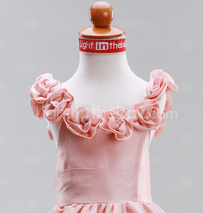 A-line Scoop Floor-length Taffeta Flower Girl Dress