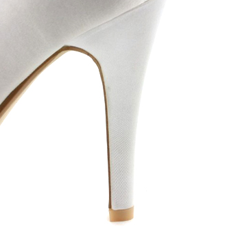 satijn bovenste naaldhak peep toe / pompen met strass / imitatie parel bruiloft bruids schoenen