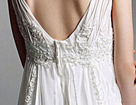 A-line V-neck Chapel Train Chiffon Wedding Dress With Luxury Beaded Appliques