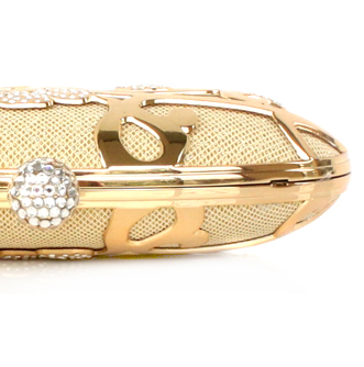 Stainless Steel Shell With Rhinestone Evening Bag Handbag Purse Clutch