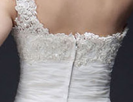 A-line One Shoulder Court Train Organza Wedding Dress A-line One Shoulder Court Train Organza Wedding Dress