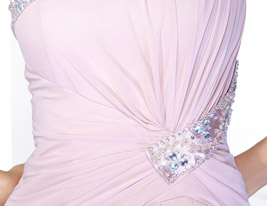 Sheath/Column One Shoulder Sweep/Brush Train Chiffon Evening Dress inspired by Hilary Swank 