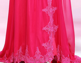 Chiffon A-line V-neck Court Train Evening Dress inspired by Linda Cardellini at Cannes Film Festival