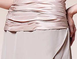 A-line Strapless Floor-length Chiffon Taffeta Mother of the Bride Dress With A Wrap