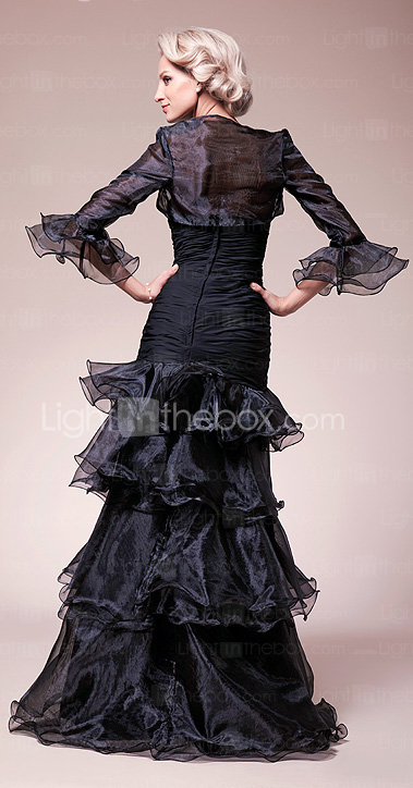 OPHRAH - Vestido de Madrina de Gasa y Organza con Bolero