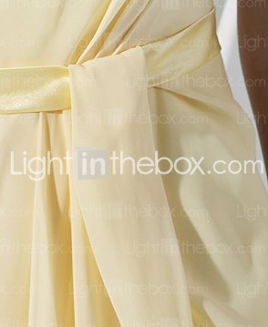 Chiffon Sheath/Column V-neck Asymmetrical Evening Dress inspired by Rosario Dawson 