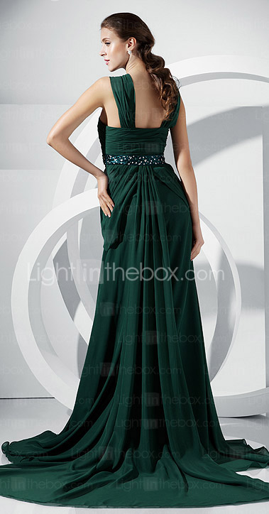 A-line Straps Court Train Chiffon Evening Dress A-line Straps Court Train Chiffon Evening Dress
