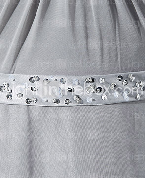 A-line V-neck Sweep/Brush Train Chiffon Evening Dress