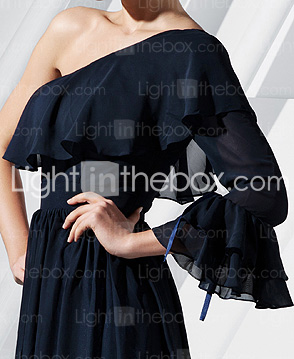 A-line One Shoulder Floor-length Chiffon Evening Dress A-line One Shoulder Floor-length Chiffon Evening Dress