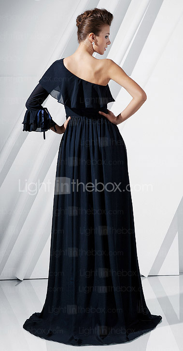 A-line One Shoulder Floor-length Chiffon Evening Dress A-line One Shoulder Floor-length Chiffon Evening Dress