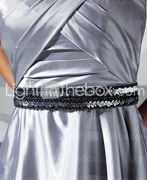 A-line One Shoulder Floor-length Stretch Satin Evening Dress A-line One Shoulder Floor-length Stretch Satin Evening Dress
