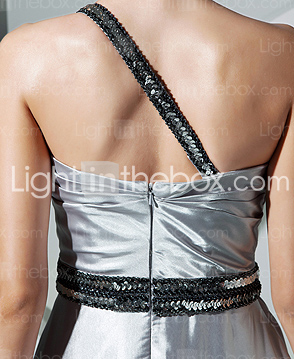 A-line One Shoulder Floor-length Stretch Satin Evening Dress A-line One Shoulder Floor-length Stretch Satin Evening Dress