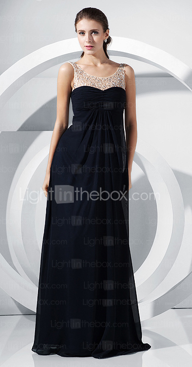 A-line Scoop Floor-length Chiffon Evening Dress A-line Scoop Floor-length Chiffon Evening Dress