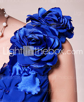 A-line One Shoulder Sweep/Brush Train Chiffon Mother of the Bride Dress