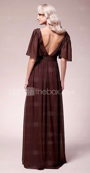 Sheath/Column V-neck Floor-length Chiffon Mother of the Bride Dress Sheath/Column V-neck Floor-length Chiffon Mother of the Bride Dress
